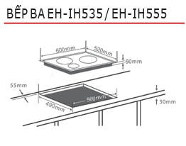 ba eh ih535 eh ih555 - Bếp Từ Chefs EH-IH535