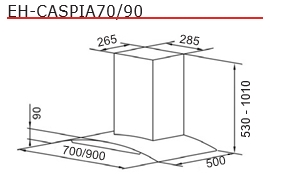 eh caspia70 90 - Máy Hút Mùi Chefs EH-Caspia70T