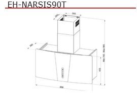 eh narsis90t - Máy Hút Mùi Chefs EH-Narsis90T