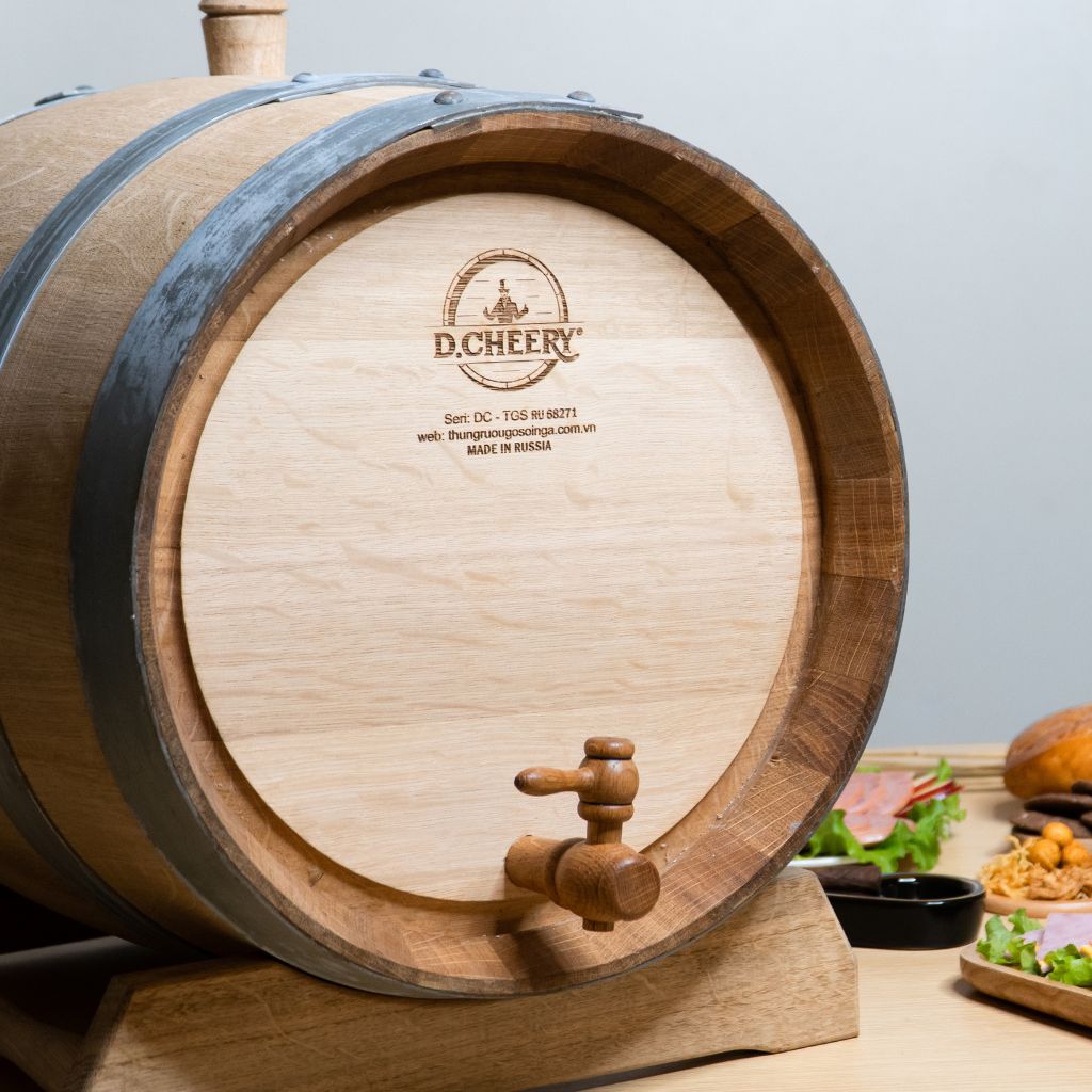 Thùng gỗ sồi ngâm rượu - Món quà biếu Tết Giáp thìn 2024 ý nghĩa và sang trọng
