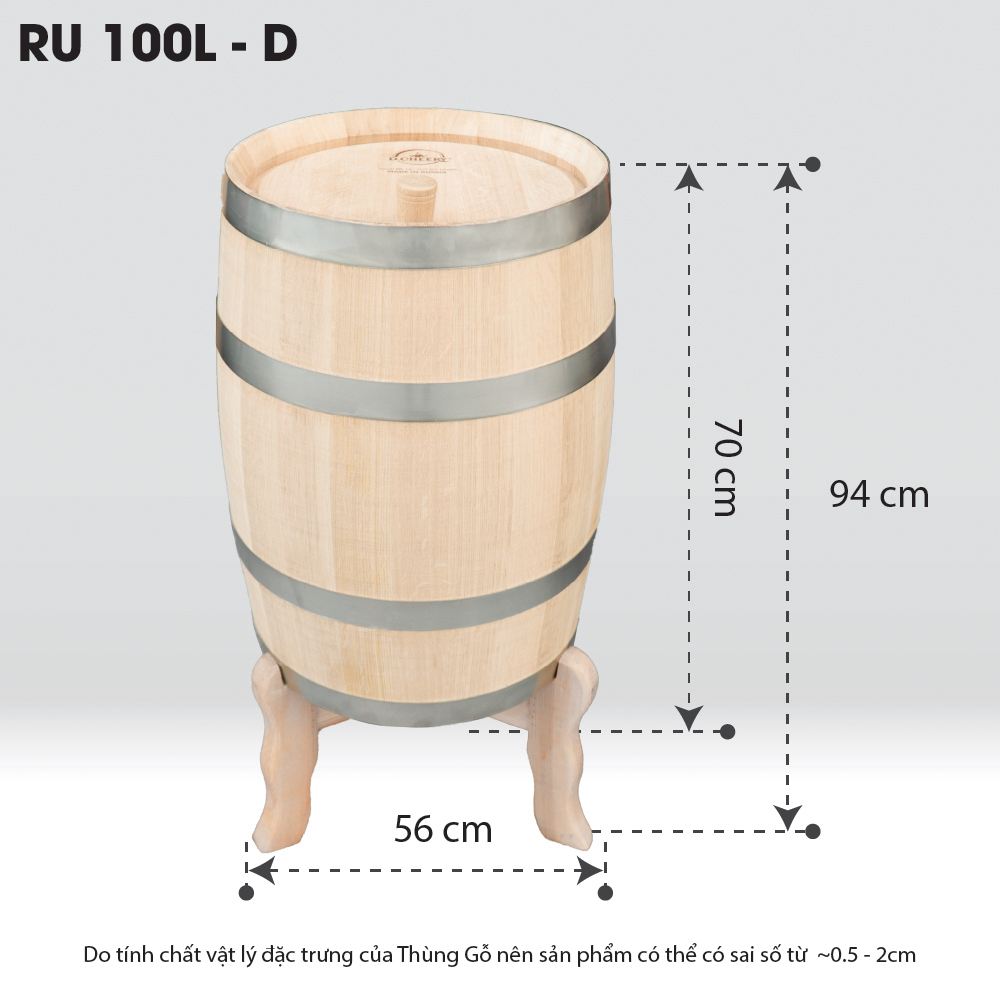 Thùng Gỗ Sồi Nhập Khẩu Nga D.CHEERY 100L