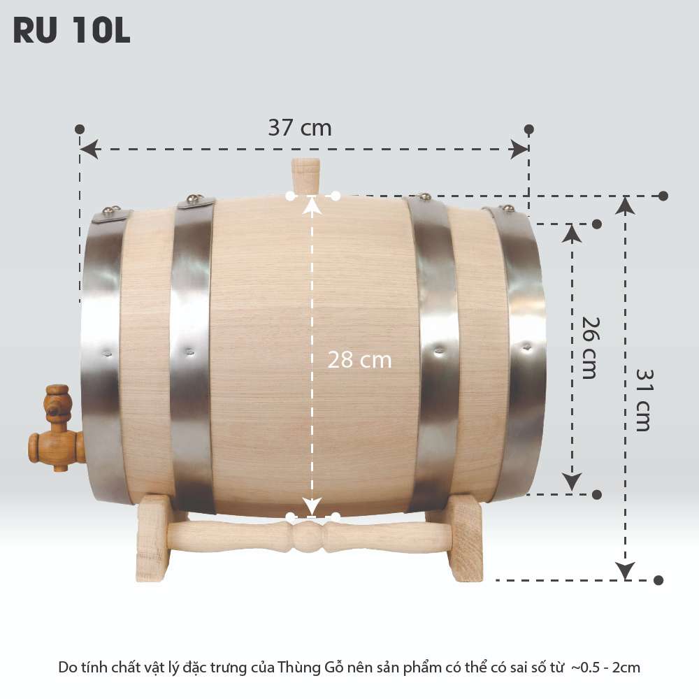 Thùng Gỗ Sồi Nhập Khẩu Nga D.CHEERY 10L