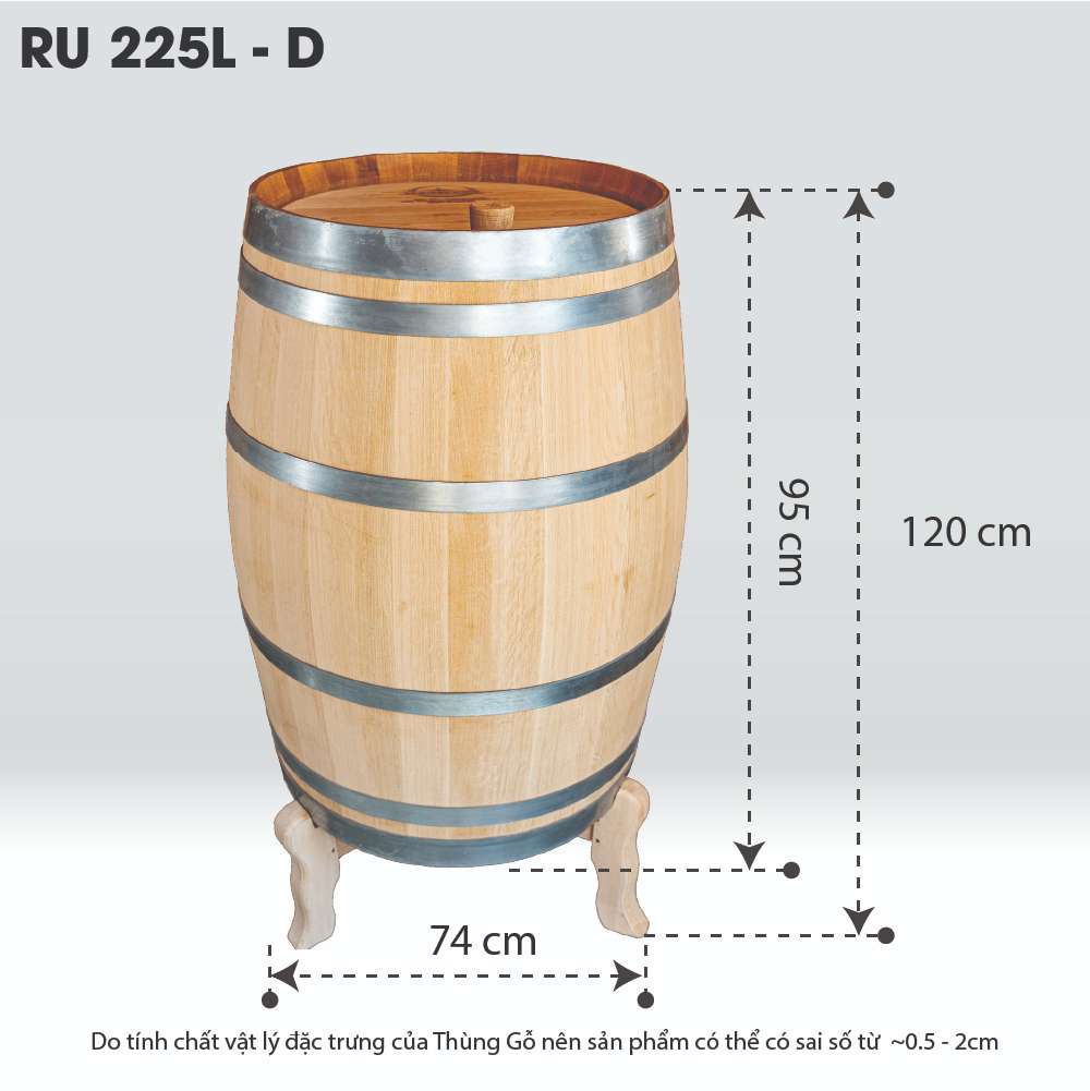 Thùng Gỗ Sồi Nhập Khẩu Nga D.CHEERY 225L