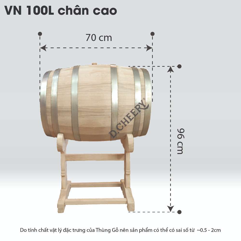 Thùng Gỗ Sồi D.CHEERY 100L