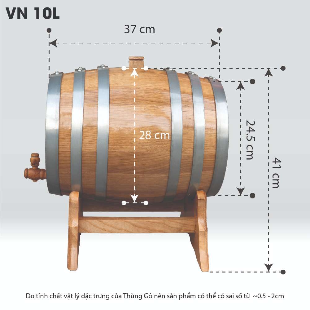 Thùng Gỗ Sồi D.CHEERY 10L