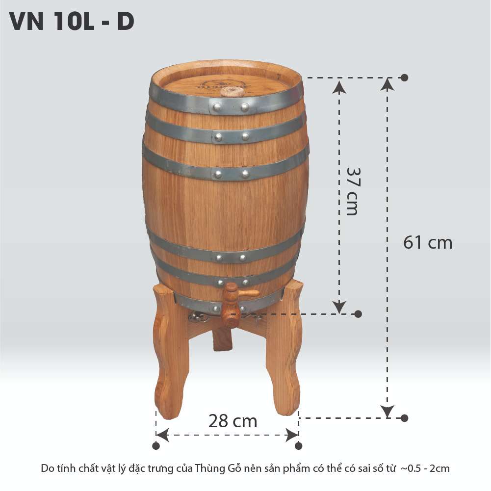 Thùng Gỗ Sồi D.CHEERY 10L