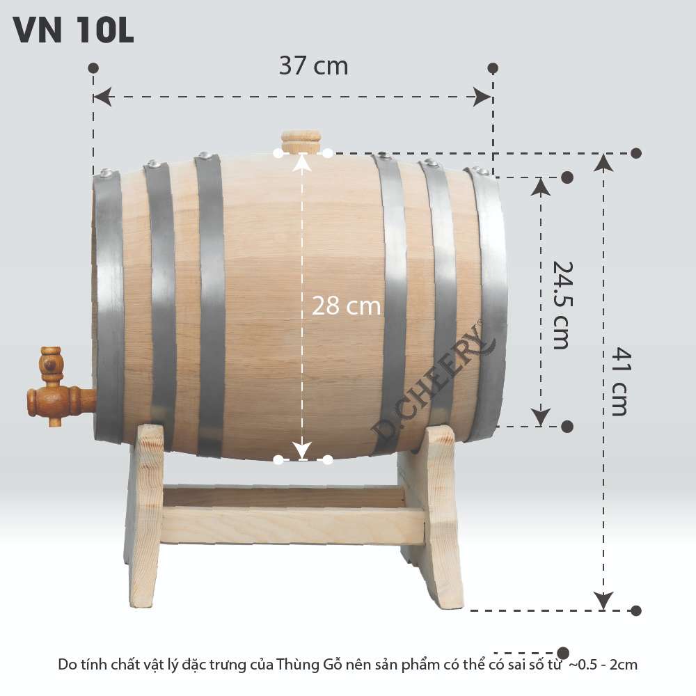 Thùng Gỗ Sồi D.CHEERY 10L