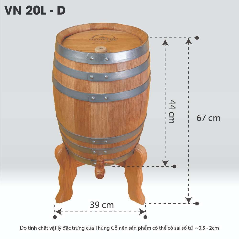 Thùng Gỗ Sồi D.CHEERY 20L
