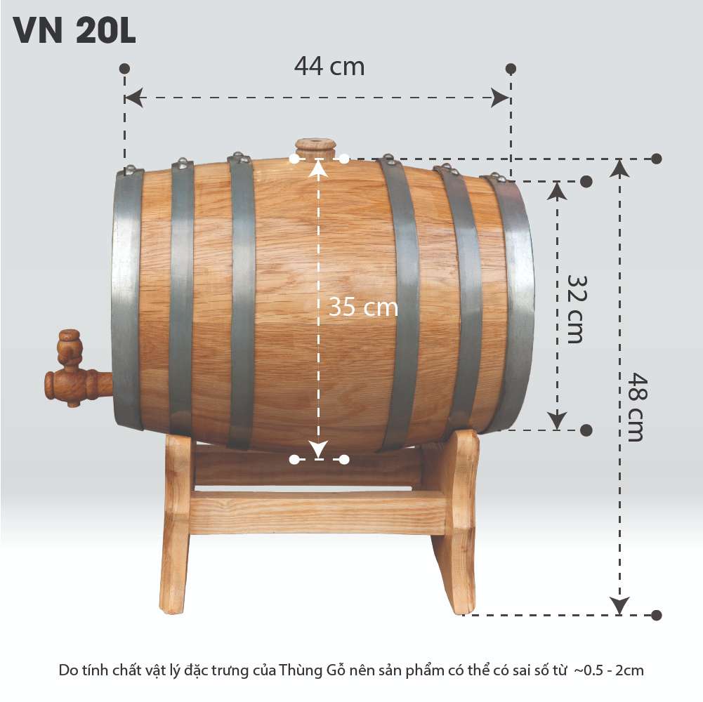 Thùng Gỗ Sồi D.CHEERY 20L