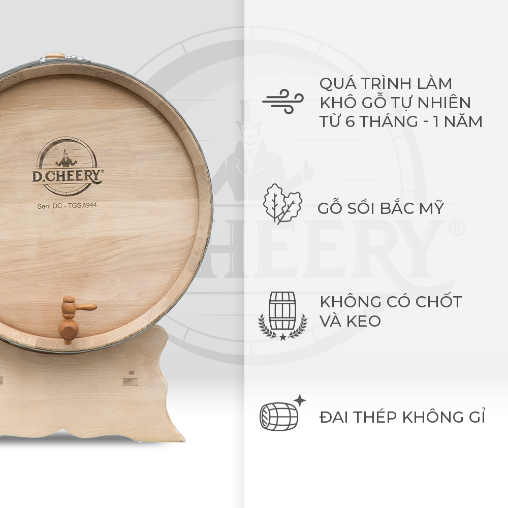 Thùng Gỗ Sồi D.CHEERY 100L