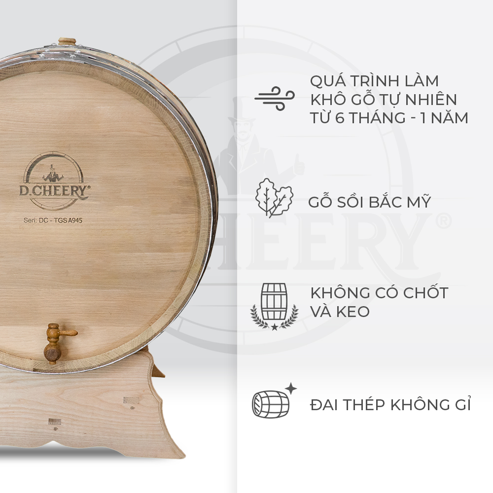 Thùng Gỗ Sồi D.CHEERY 200L