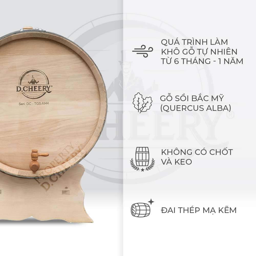 Thùng Gỗ Sồi D.CHEERY 100L