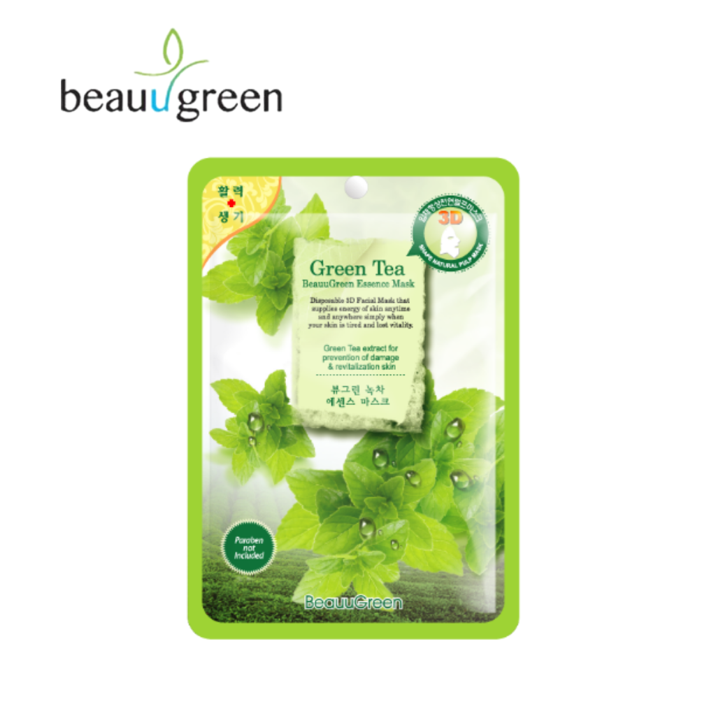 Mặt nạ Green Tea 3D Essence Mask làm dịu da và giúp duy trì độ ẩm