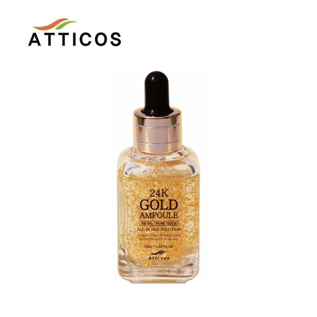 Tinh chất dưỡng da trắng sáng mịn màng giảm nhăn Atticos Gold Ampoule 50ml - Hàn Quốc