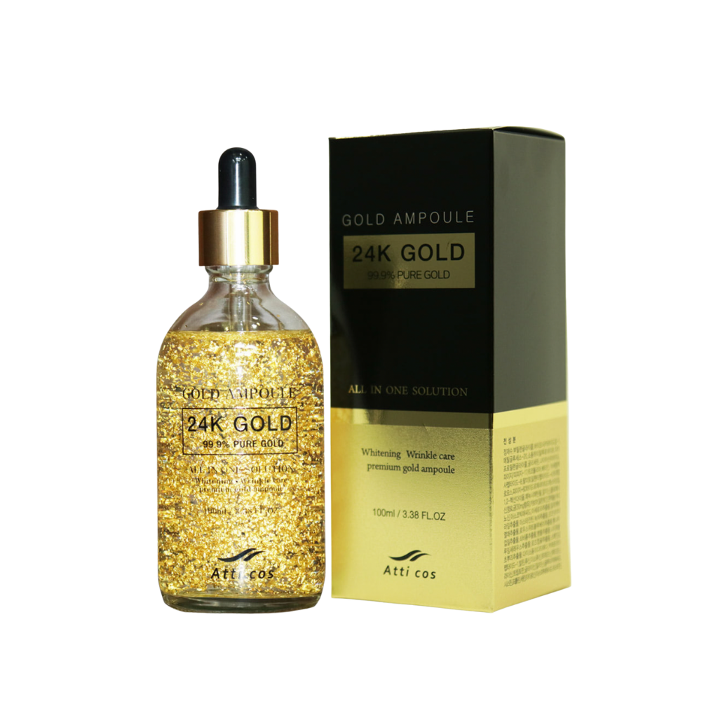 Tinh chất dưỡng da trắng sáng mịn màng giảm nhăn Atticos Gold Ampoule 100ml - Hàn Quốc