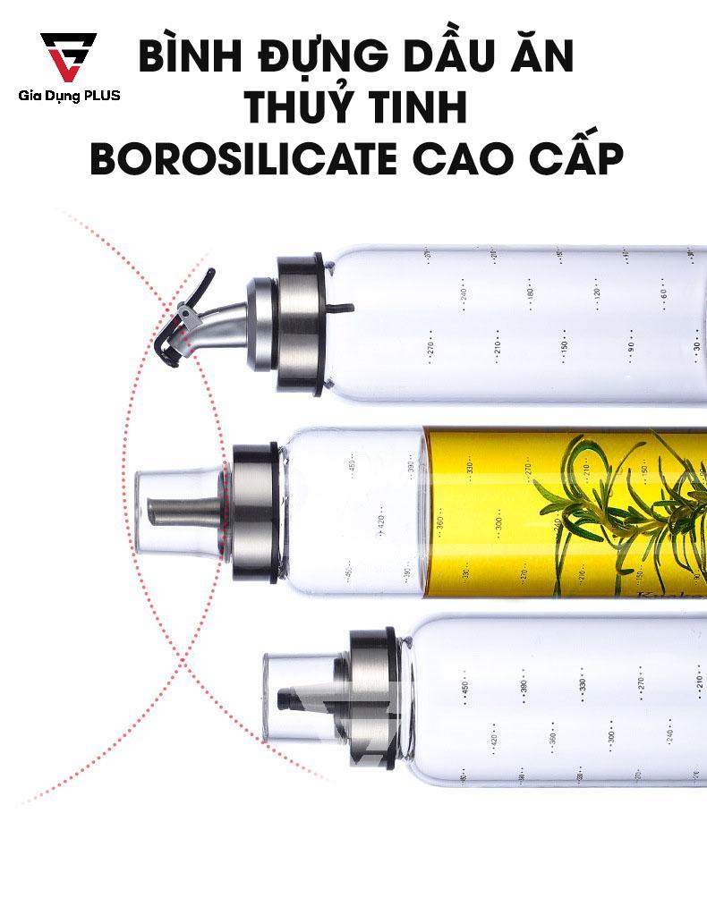 Bình Đựng Dầu Ăn Thuỷ Tinh Zibo | Tổng Hợp Các Loại | Có Vòi Rót Bằng Inox Cao Cấp