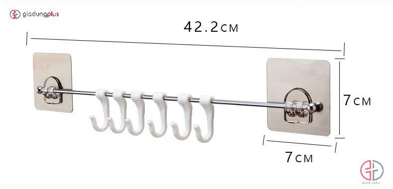 kích thước của Thanh 6 móc treo dán tường nhựa ShuangQing là 42.2cm x 7cm (dài x cao)