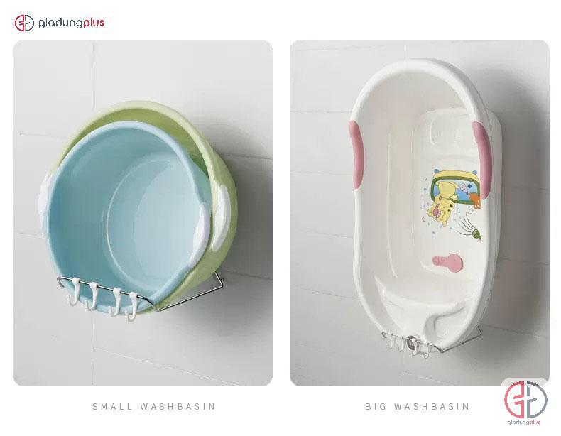 Giá treo thau chậu dán tường ShuangQing sử dụng được cho mọi kiểu dáng (vuông, tròn) của thau chậu