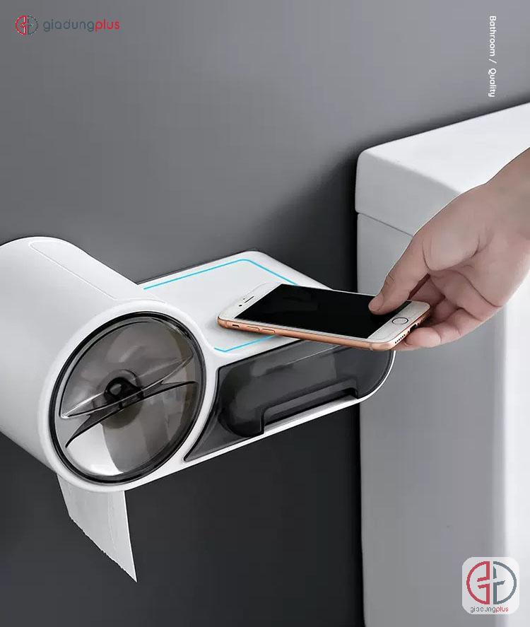 phần phía trên của Hộp Đựng Giấy Vệ Sinh Dán Tường shuangqing có thể dùng để bỏ điện thoại