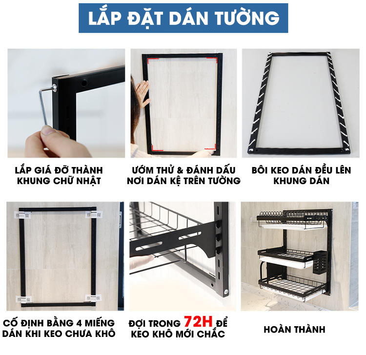 Kệ úp chén bát đĩa & ly cốc đặt bàn bằng INOX Tiggang | Hướng dẫn lắp đặt kệ treo tường