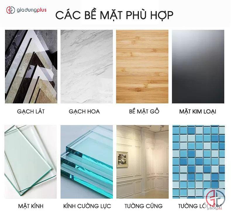 các bề mặt phù hợp để dán Tấm móc treo dán tường ShuangQing