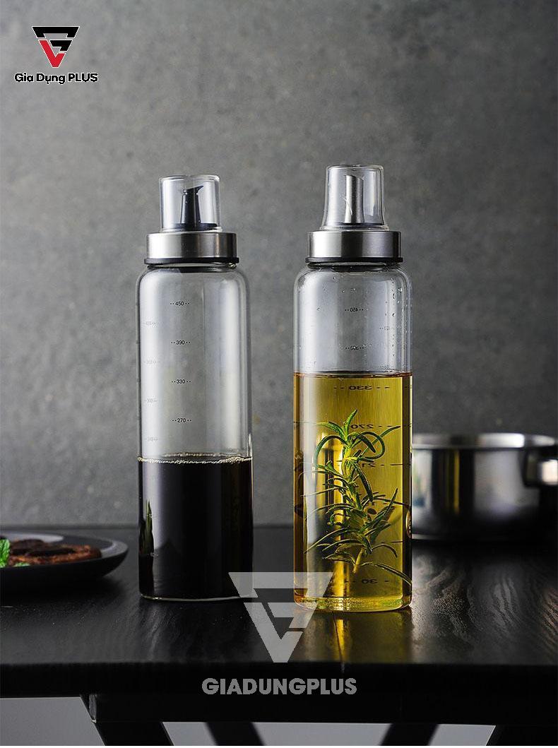 Bình Đựng Dầu Ăn Thuỷ Tinh Zibo | Có thể đựng dầu ăn, nước mắm, xì dầu... đa năng