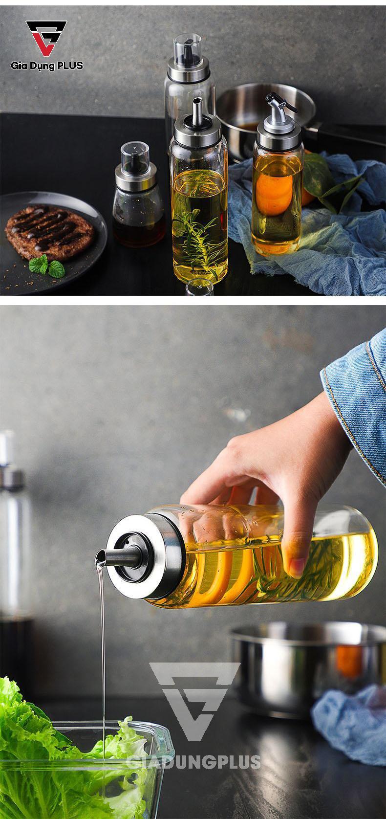 Bình Đựng Dầu Ăn Thuỷ Tinh Zibo | Phong cách thiết kế sang trọng, đẹp