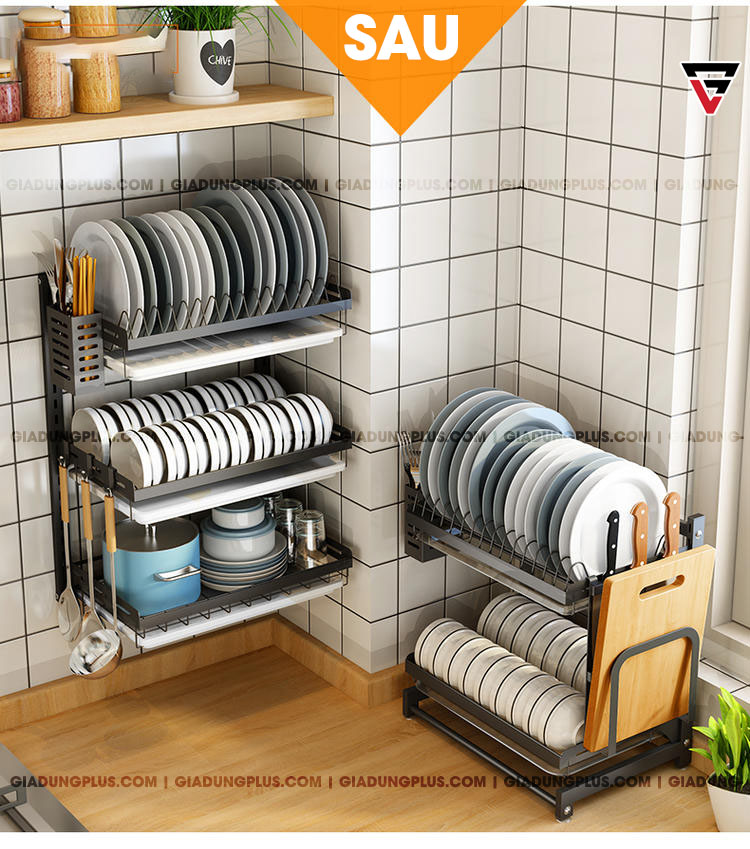 Kệ úp chén bát đĩa & ly cốc đặt bàn bằng INOX Tiggang | Sau khi sử dụng, mang lại sự gọn gàng cho nhà bếp