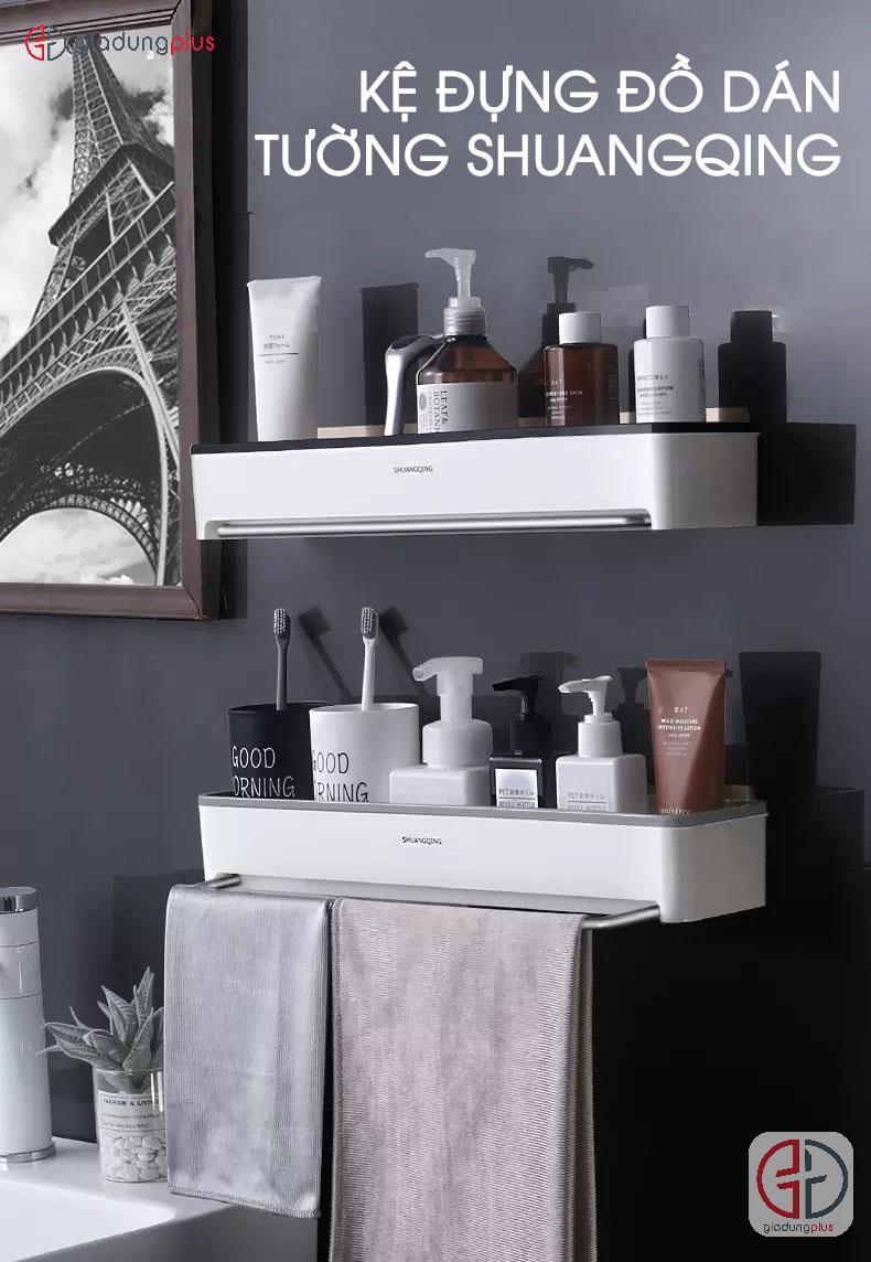 Kệ Dán Tường Nhựa ABS Đa Năng Cho Phòng Tắm, Nhà Bếp - Không Cần Khoan Tường -  SHUANGQING