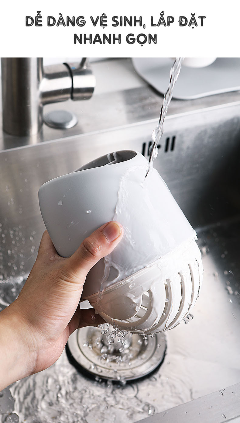 Ống Đựng Đũa Bắc Âu Đặt Bàn Nhựa PP Cao Cấp Jianxia | Dễ dàng vệ sinh, lắp đặt dễ dàng