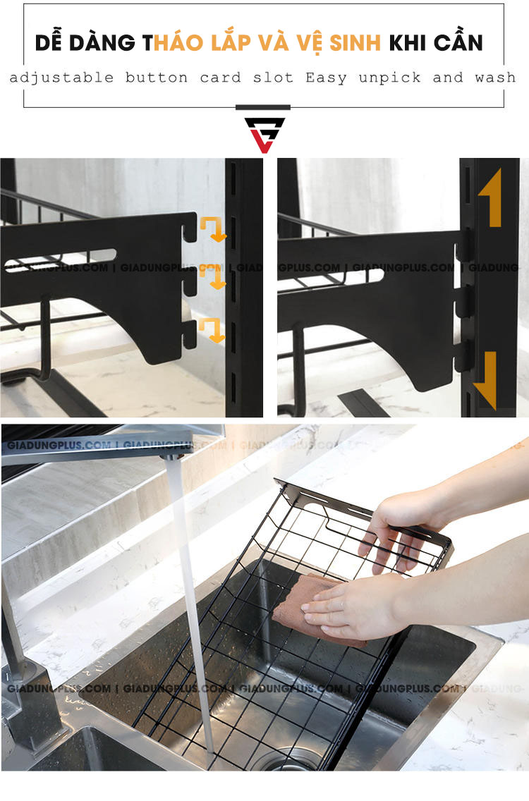 Kệ úp chén bát đĩa & ly cốc đặt bàn bằng INOX Tiggang | Dễ dàng tháo lắp và vệ sinh khi cần