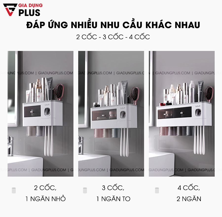 Kệ đa năng & Bộ nhả kem đánh răng kèm cốc dán tường có nhiều mẫu mã đáp ứng các nhu cầu khác nhau