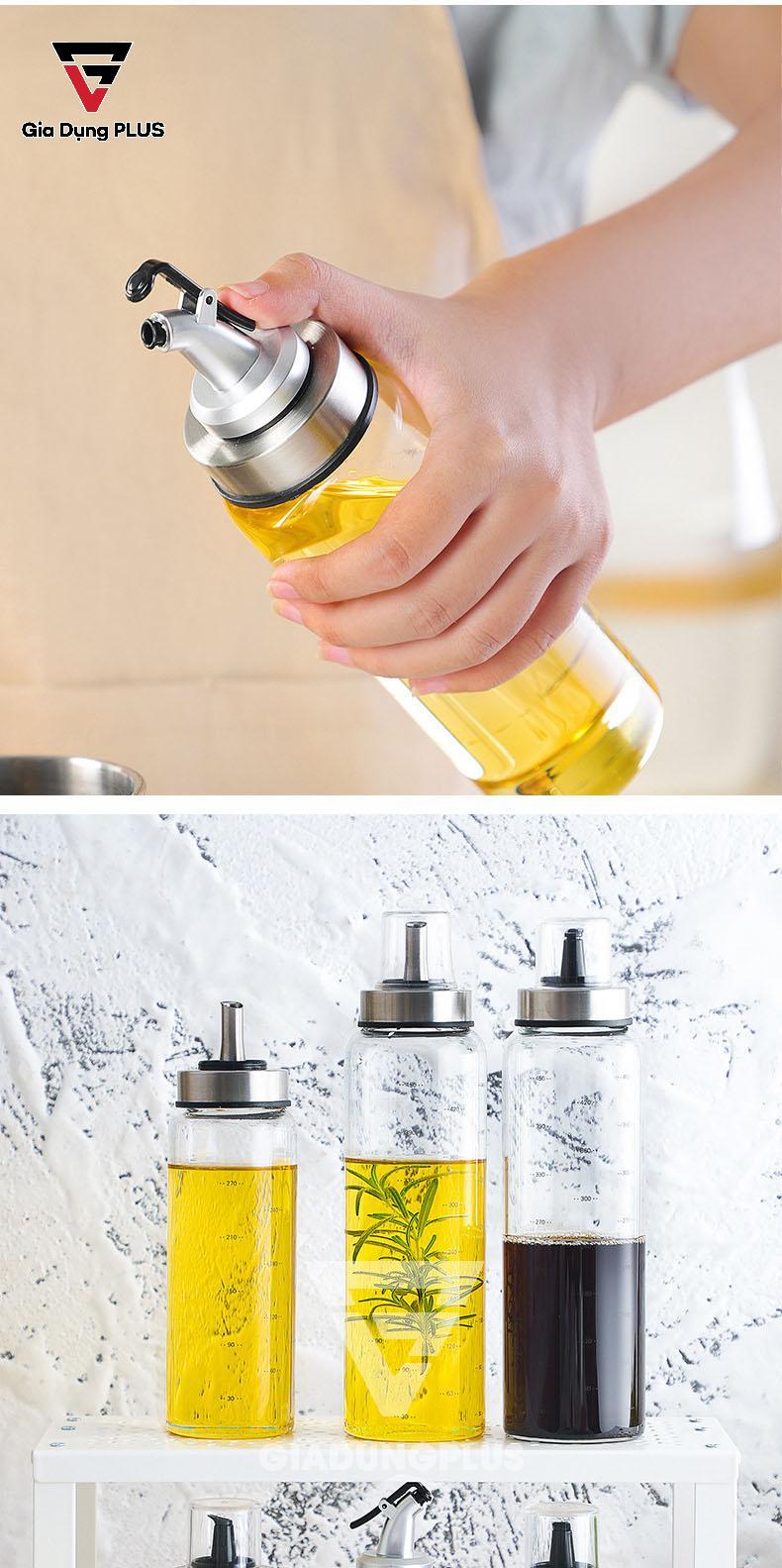 Bình Đựng Dầu Ăn Thuỷ Tinh Zibo | Thiết kế đồng bộ, có thể chọn các loại vòi khác nhau