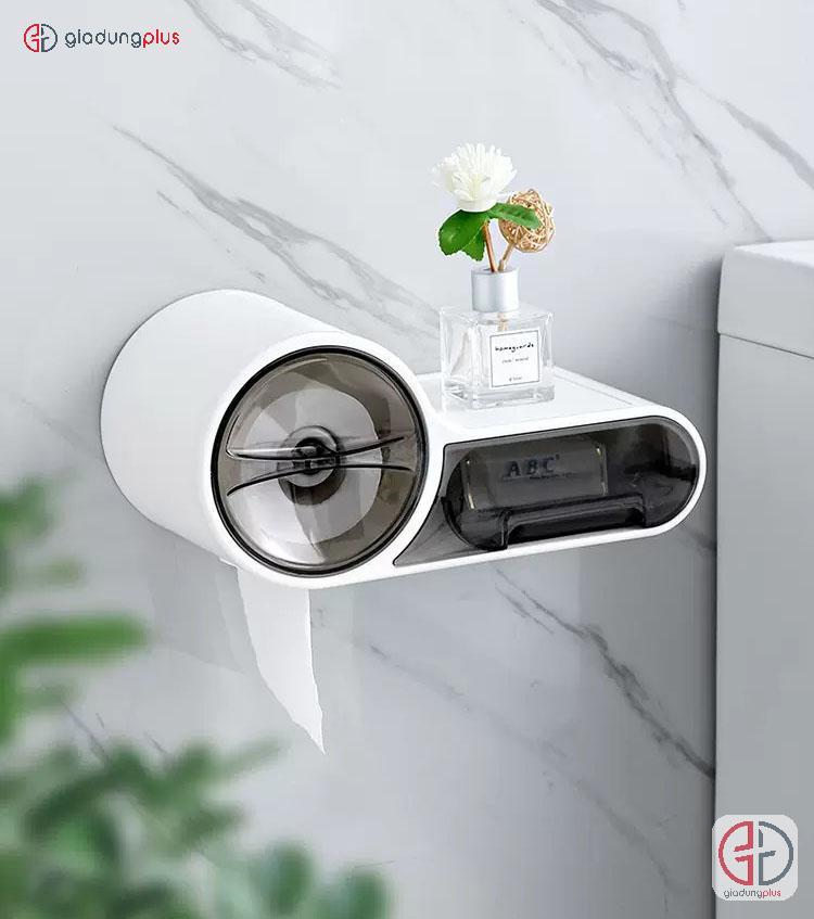 Hộp Đựng Giấy Vệ Sinh Dán Tường Chống Nước (Hai Ngăn) - SHUANGQING