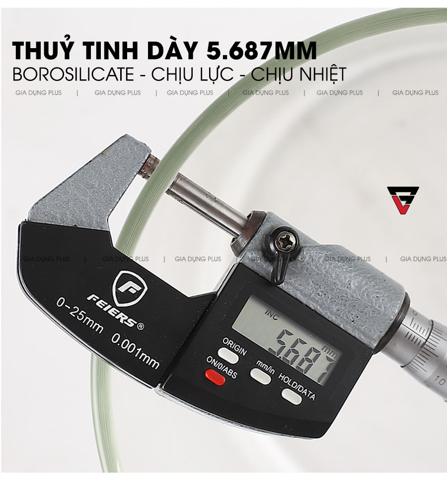 Thuỷ tinh borosilicate dày và chịu nhiệt, chịu lực, dày tới 5.687mm  | Bình đựng nước giải khát thuỷ tinh borosilicate kệ gỗ, nắp gỗ dung tích 5lít 8lít 11lít PL0689