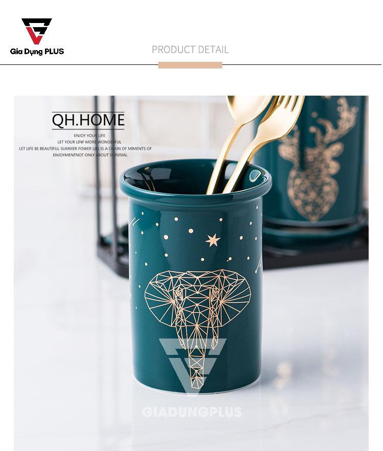 Bộ 2 ống đũa sứ xanh ngọc lục bảo Qianhuiju | Sứ cao cấp & hoàn toàn thủ công