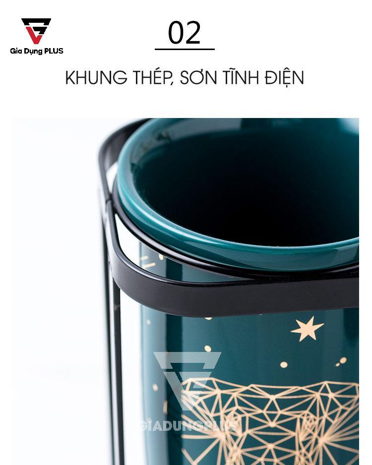 Bộ 2 ống đũa sứ xanh ngọc lục bảo Qianhuiju | khung thép sơn tĩnh điện