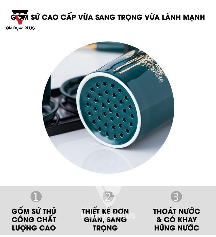 Bộ 2 ống đũa sứ xanh ngọc lục bảo Qianhuiju | Các ưu điểm của sản phẩm