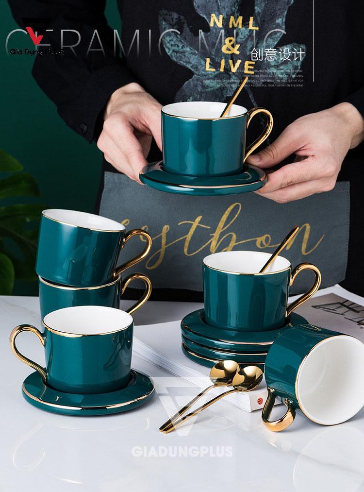 Bộ Ấm Trà Cao Cấp & Cực Đẹp Bằng Sứ - Màu Xanh Ngọc Lục Bảo Sang Trọng - Phong Cách Quý Tộc Bắc Âu | 