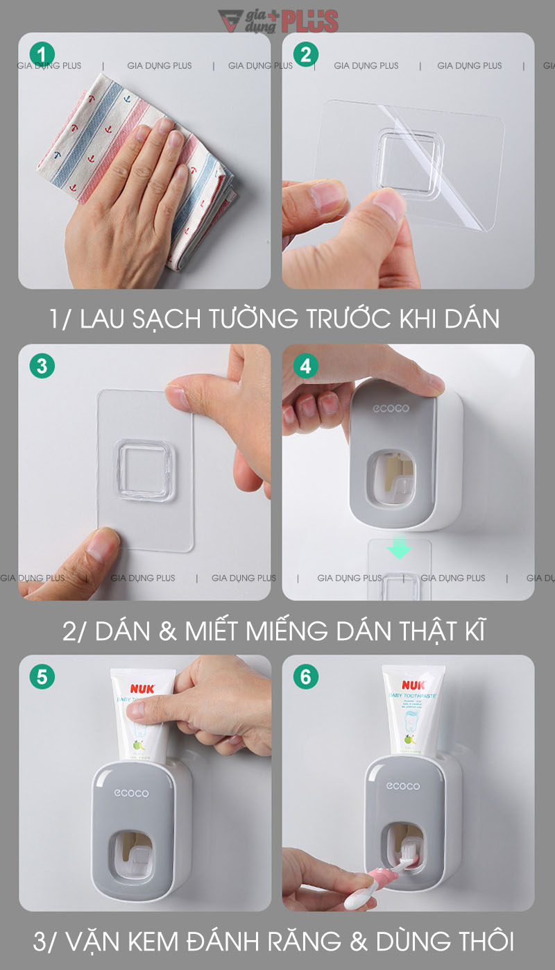 Hướng dẫn lắp đặt và sử dụng sản phẩm  | Dụng cụ lấy kem đánh răng tự động Ecoco chính hãng