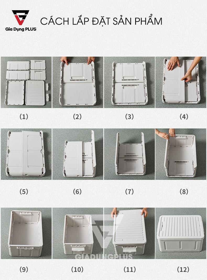 Thùng đựng đồ đa năng, gấp gọn thông minh nhựa PP ZhuangShong | Cách lắp đặt sản phẩm