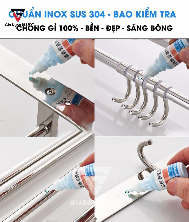 Kệ giá để khăn INOX 304 dán tường gấp gọn 90 độ thông minh Moyang | Chống gỉ tuyệt đối, bền đẹp, sáng bóng