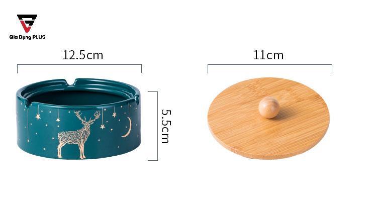 Gạt Tàn Thuốc Bằng Sứ Cao Cấp Qianhuiju | Kích thước sản phẩm