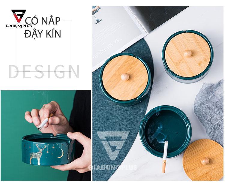 Gạt Tàn Thuốc Bằng Sứ Cao Cấp Qianhuiju | Thiết kế sang trọng, dễ dàng cầm nắm