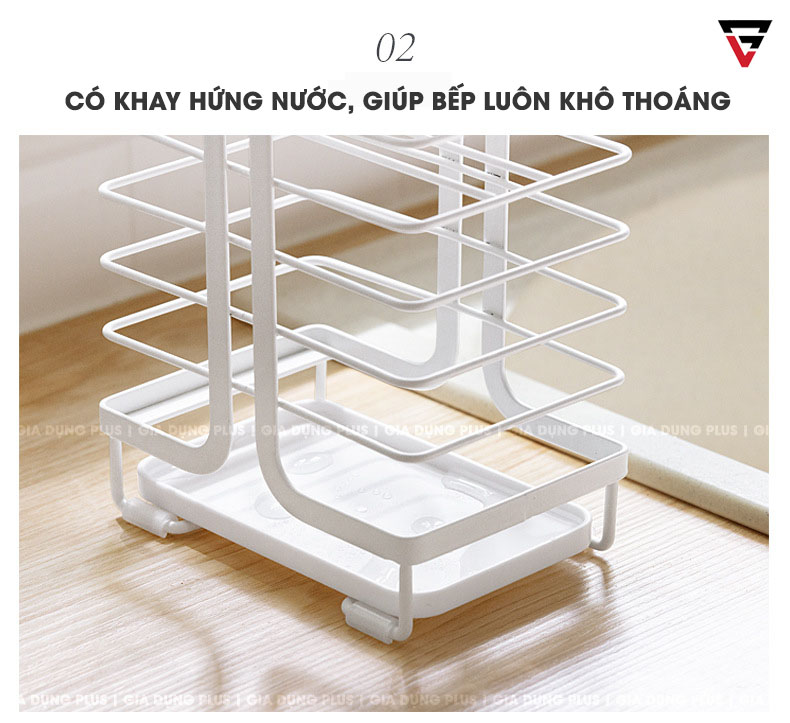 Khay hứng nước nhỏ ra từ dao ướt của giá cài dao đặt bàn đa năng Nacchan