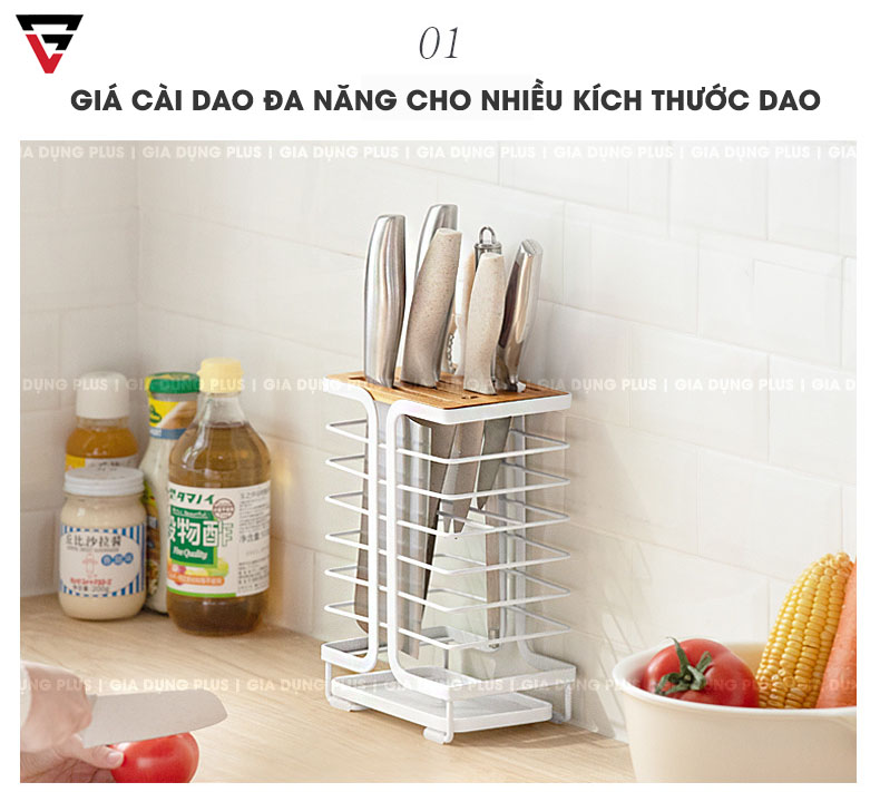Giá cài dao đặt bàn đa năng Nacchan cài được nhiều dao với nhiều kích thước