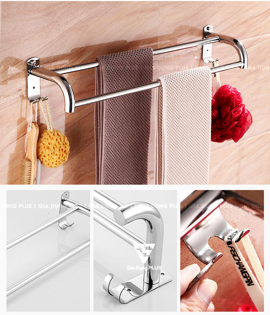 Giá để khăn tắm, khăn mặt inox 304 dán tường cao cấp | Thiết kế thông minh và sang trọng