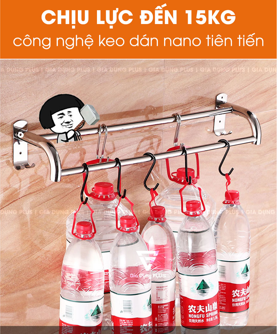 Giá để khăn tắm, khăn mặt inox 304 dán tường cao cấp | Dán tường nhưng vẫn chịu lực tới 15kg nhờ công nghệ keo dán nano