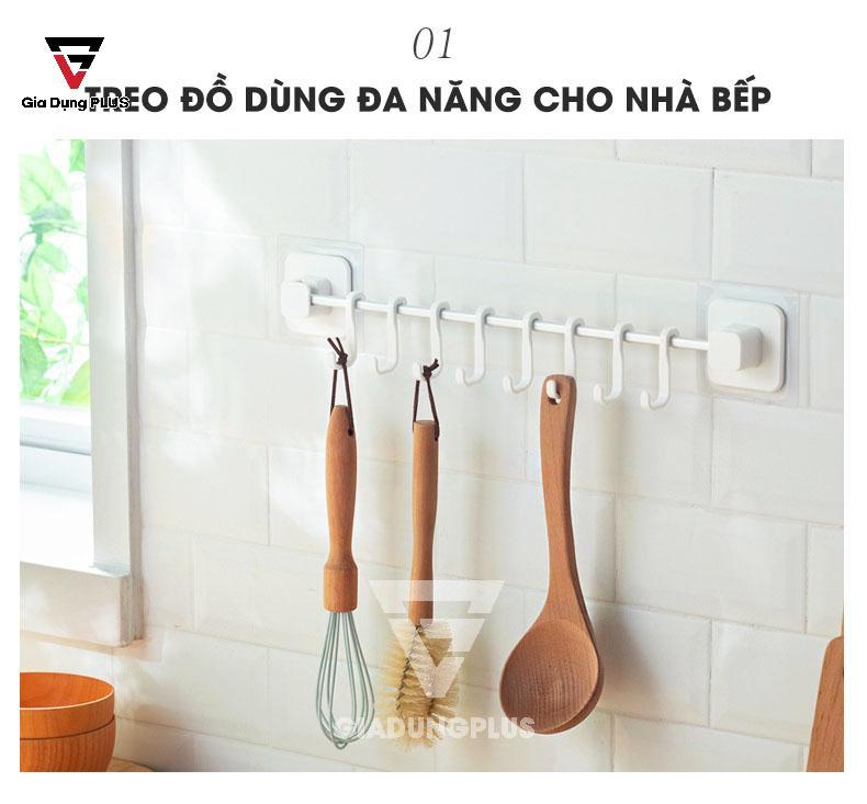 Giá Treo Đa Năng Dán Tường 8 Móc Nacchan Treo Được Đồ Dùng Đa Năng