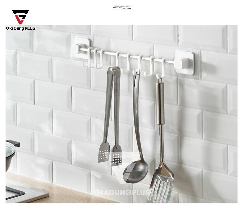 Giá Treo Đa Năng Dán Tường 8 Móc Nacchan Giúp Treo Muôi, Muỗng Gọn Gàng